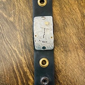 leather and silver cuff bracelet